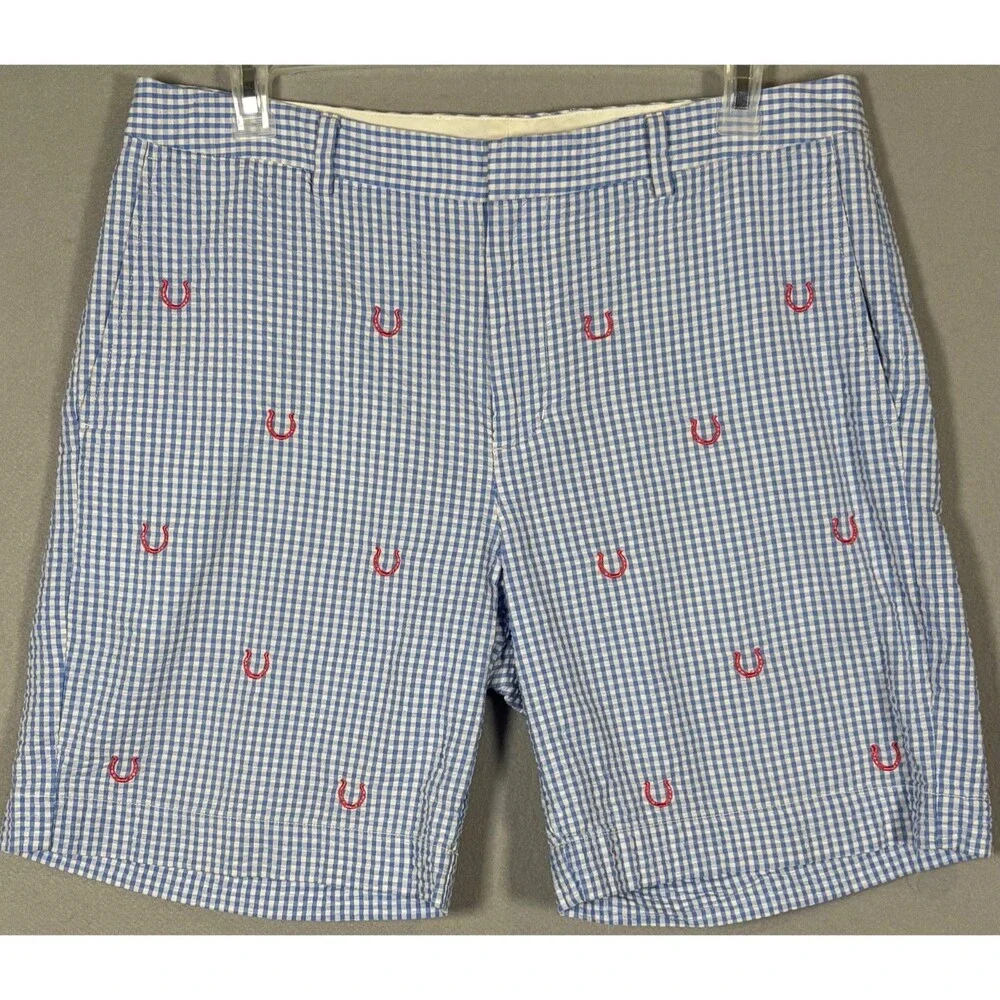 Vineyard Vines For Kentucky Derby Shorts Mens 36 Blue Striped Seersucker